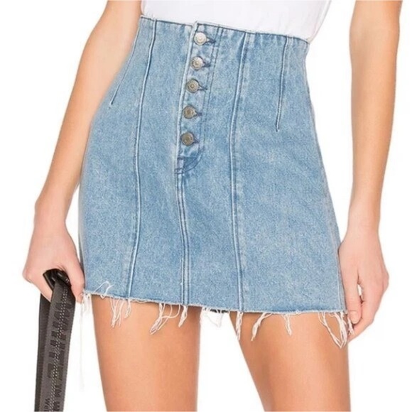 GRLFRND Twiggy mini denim high rise skirt new sz 27 - Picture 1 of 9